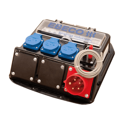 Upravljalna plošča s termostatskim upravljanjem in zunanjimi senzorji. Odporno ohišje z vrati z vzmetjo. 