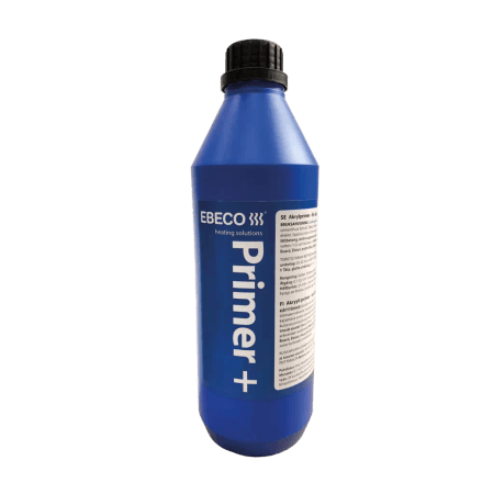 Modra embalaža tube produkta Primer+ Ebeco